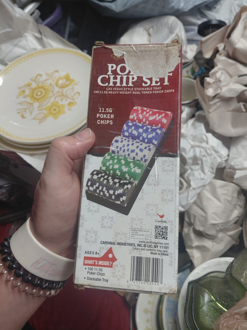 POKER CHIP SET by Cardinal - Multicolor Poker Chips with Tray